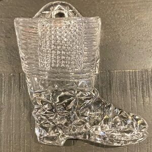 Antique Tramp Boot Match Safe - Clear Glass